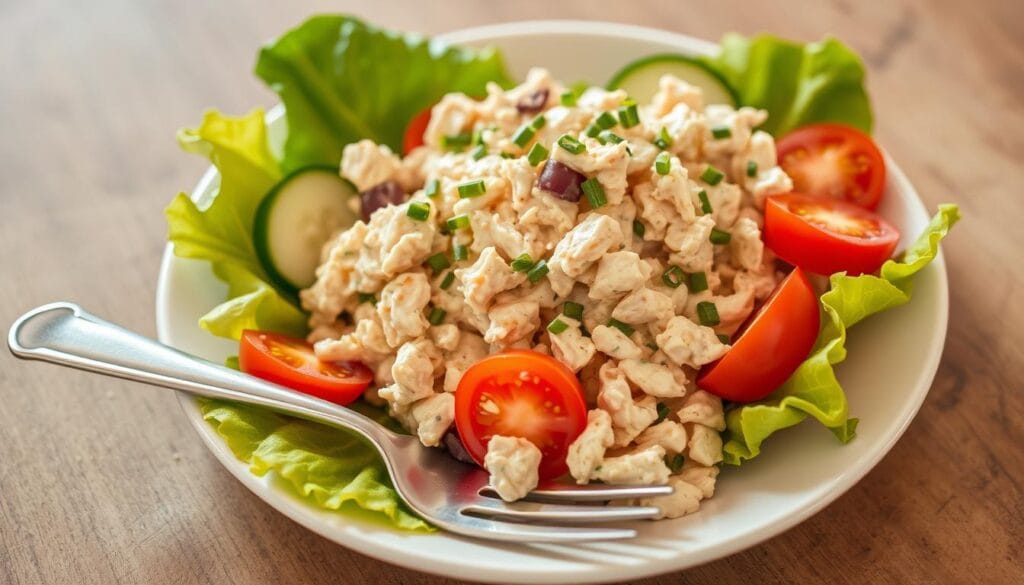 serving canned chicken salad